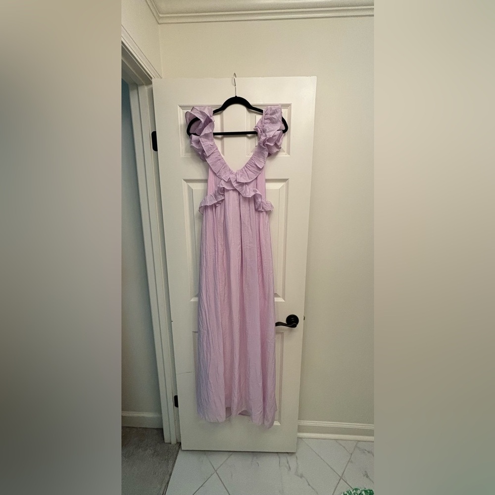 BigHit Fashion Purple Maxi Ruffle Dress